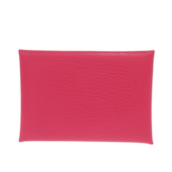 Like new Hermes Calvi Duo Chevre Rose Extreme W stamp (2024) Pink card case 0... - Picture 1 of 9